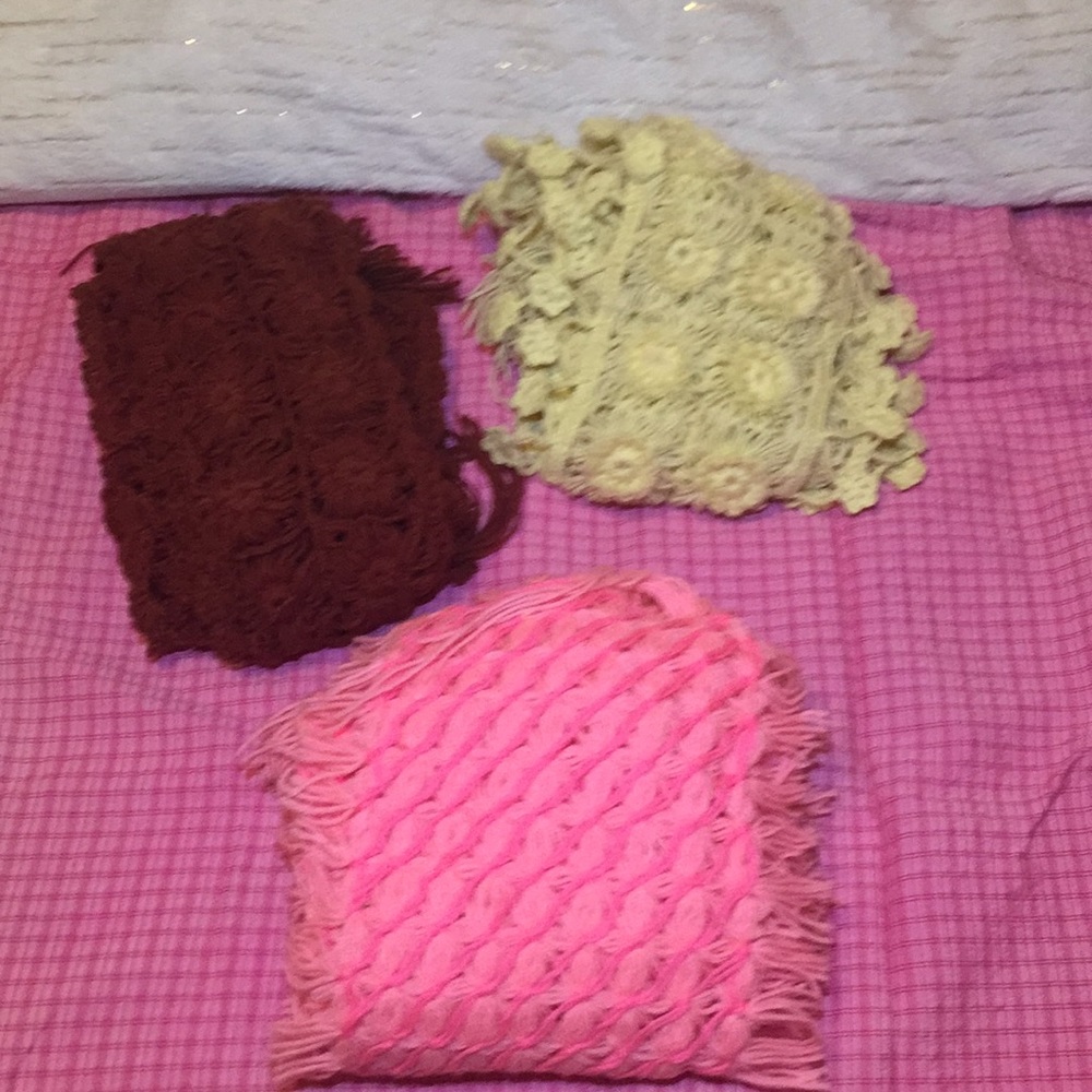 Hand crocheted scarves